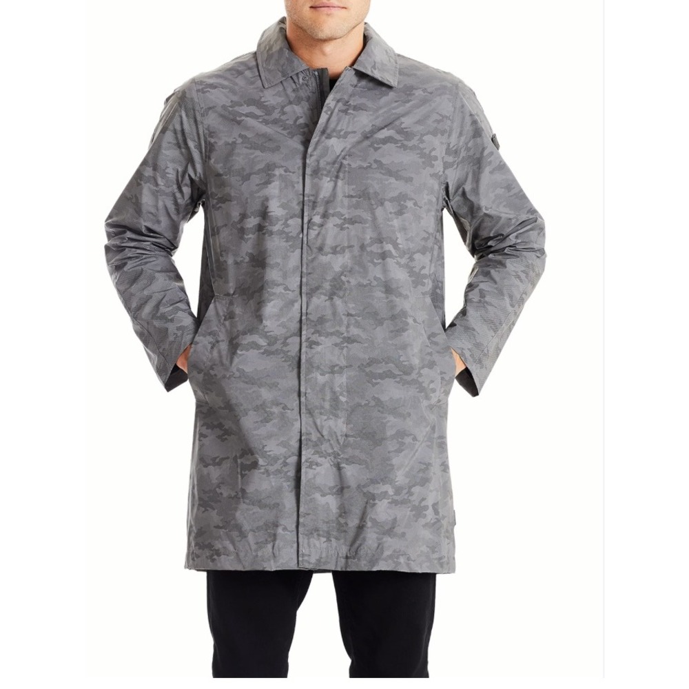 Tumi Mens Camo Reflective Car Coat Techwear Lightweight  Rain Jacket L